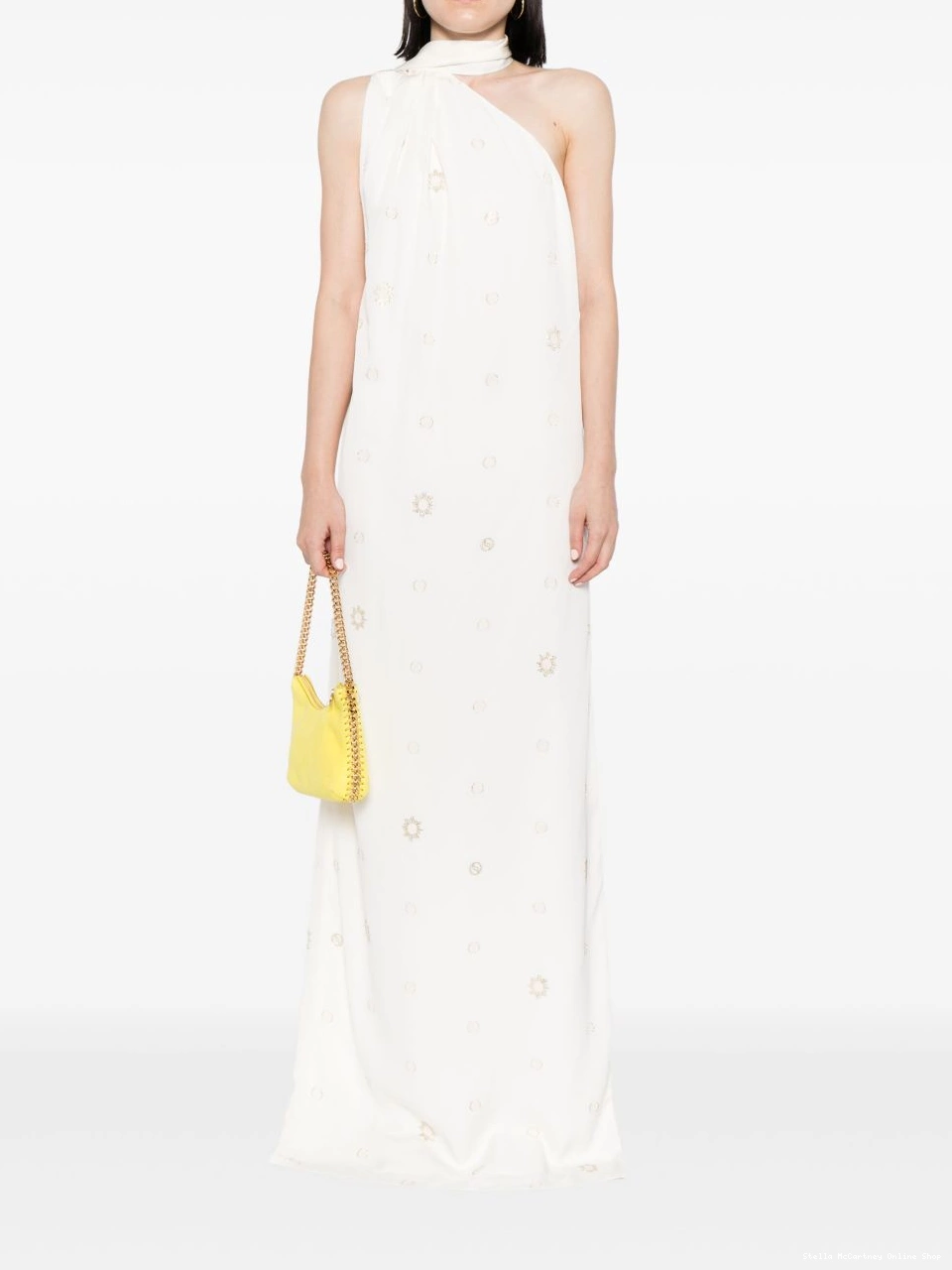 Cheap Stella Women gown McCartney one-shoulder polka-dot 0704